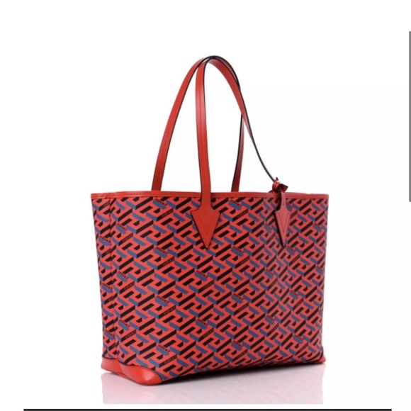 NWT Versace Greca Signature Smiley Medusa Tote Bag with Removable Pouch - Picture 2 of 4